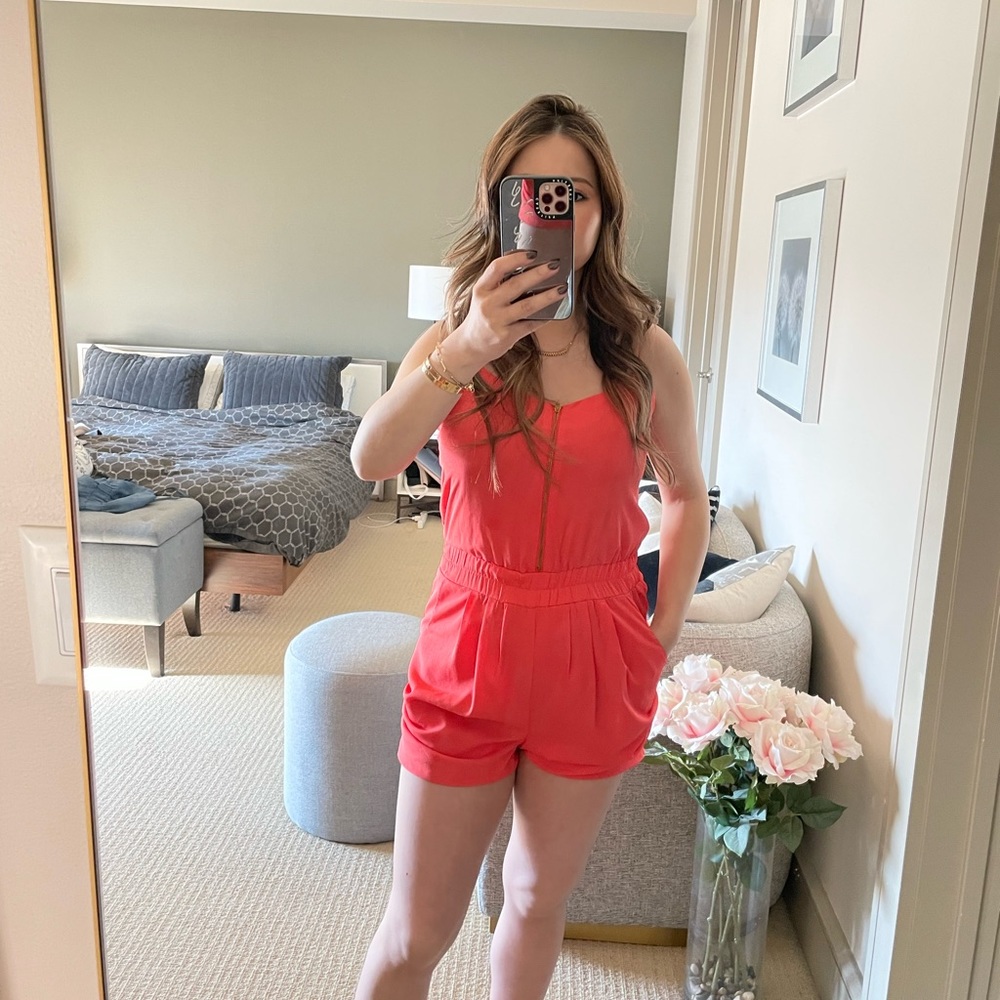 Urban Outfitters Coral Shorts Jumpsuit